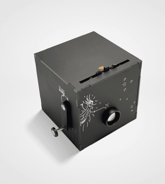Black custom-built camera prototype