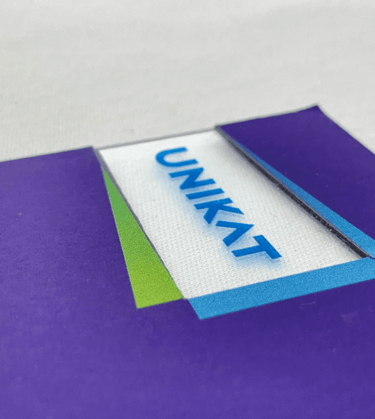 Purple custom packaging with precision-cut window